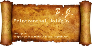 Princzenthal Jolán névjegykártya